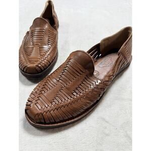 Chamula Cancun Huarache Sandals NWOT Brown Leather Woven Slip On Mens 11.5W